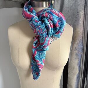 Lilly Pulitzer Blue and Pink Swirl Scarf